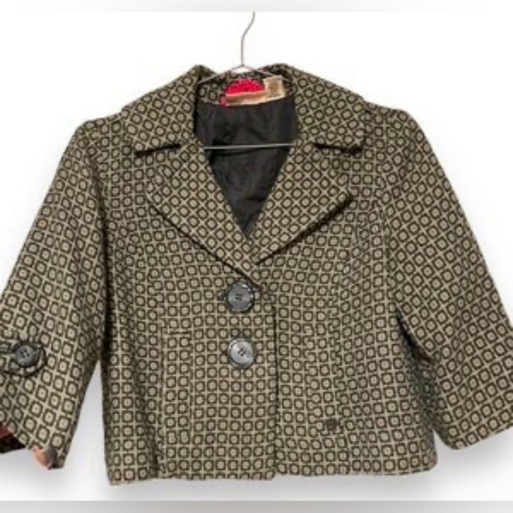 Dkny y2k Stylish classic 60’s vibes women’s Jacket,Geometric Pattern small - Picture 2 of 4